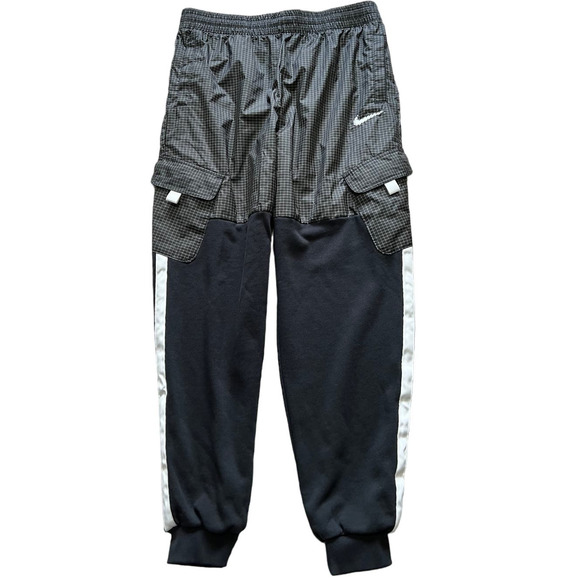 Nike Black Mixed Media Pull On Joggers, Size XL (Kids) - Picture 1 of 8